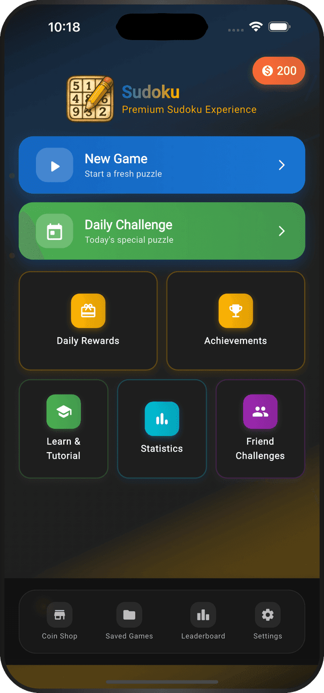 Premium Sudoku App Screenshot